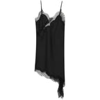 HXAO 2025 Women's Lace Asymmetric Dress Sexy Midi Slip Dress Chic Sleeveless Backless Vestido Luxury Women's Elegant Party Dress