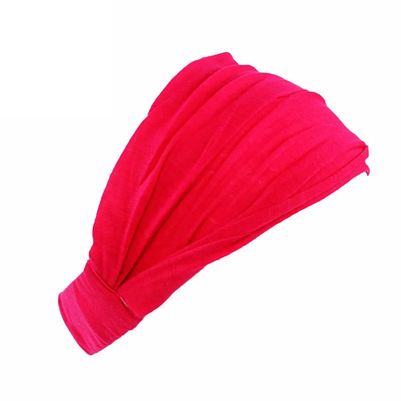 New Summer Women Solid Cotton Headband Elastic Wide Soft Girls Sports Yoga Knotted Headband Running Sweatband For Tennis Gym