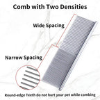 Pet Dematting Comb Stainless Steel Pet Grooming Comb for Dogs and Cats Gently Removes Loose Undercoat Flea Comb Pretty&Better - WTN Essentials 