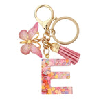 Fashion DIY A-Z Letters keychain Metal Holder Pendent Key Chain Women Car Key Ring Simple Letter Name Key Party Gift Jewelry