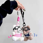 Brown Bear Plush Keychain Cute Bag Charm Gift for Kids and Women
