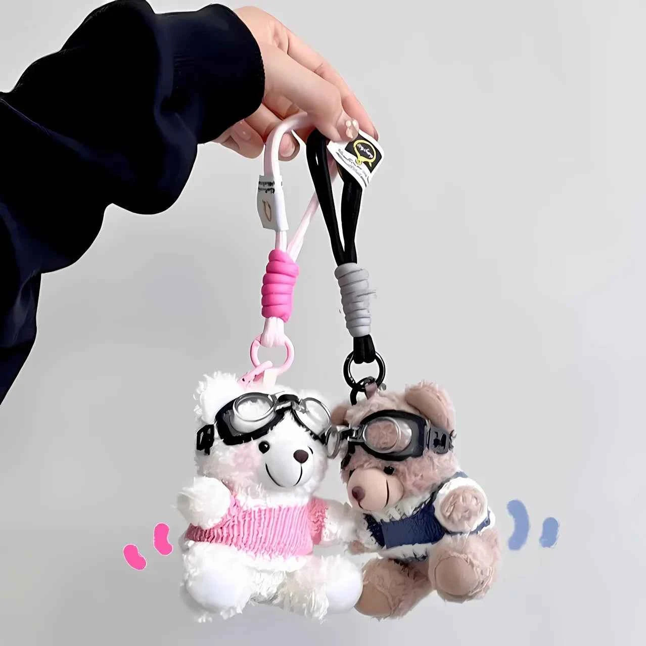 Brown Bear Plush Keychain Cute Bag Charm Gift for Kids and Women