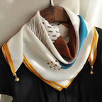 Luxury Magnetic Buckle Silk Scarf Women Print Square Scarf For Autumn Winter Warmth And Cold Resistance Fashionabl Scarves