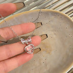 Y2K Crystal Bow Angel Wings Heart Pendant Necklace For Women Sweet Cool Girl Clavicle Chain Trendy Aesthetic Jewelry Accessories