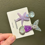 AWAYTR 2PCS Elegant Starfish Star Shell Hair Clips For Ladies Hairpins Summer Beach Holiday Party Barrettes Hair Accessories
