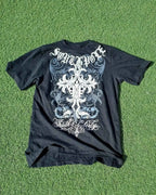 MMA ELITE Cross Skull Print Green Y2K T Shirt Men Loose Fit Streetwear Graphic Tee Oversized Glow Dark Party Ins Popularity Tops