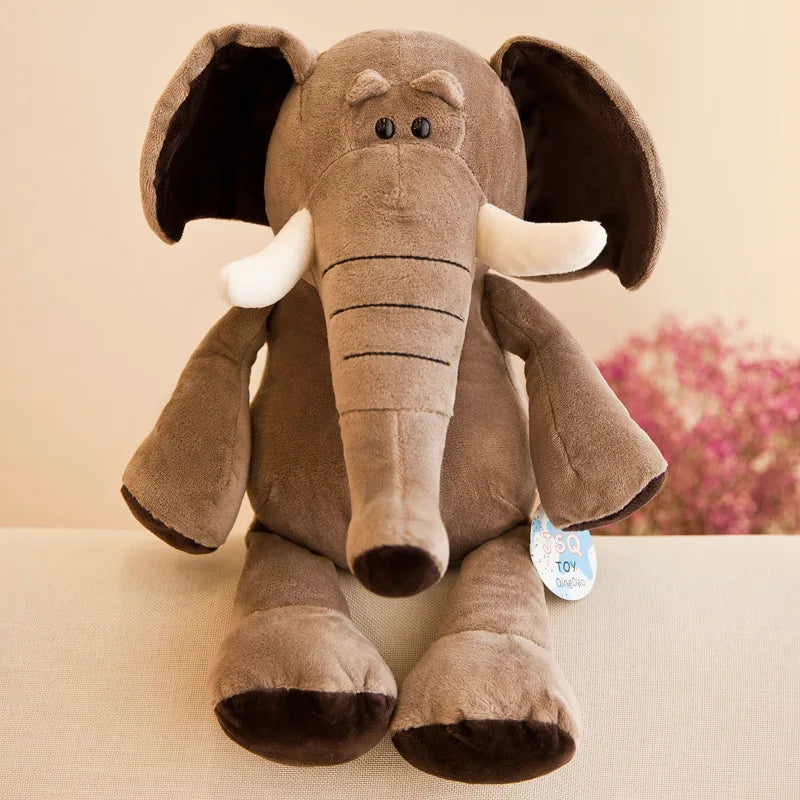 Stuffed Plush Animals Toys Soft Dolls Jungle Lion Elephant Tiger Dog Fox Monkey Deer Children Gift Kawaii Baby Kids Hobbie Toys
