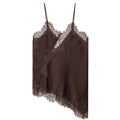 HXAO 2025 Woman Asymmetrical Slip Top Women Sexy Black Yellow Blue Top Lace Tanks & Camis Chic Y2K Sleeveless Backless Camisole