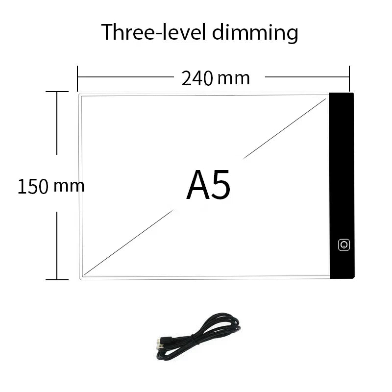 LED Drawing Copy Pad 3-Level Dimmable Light Tracing Board for Kids