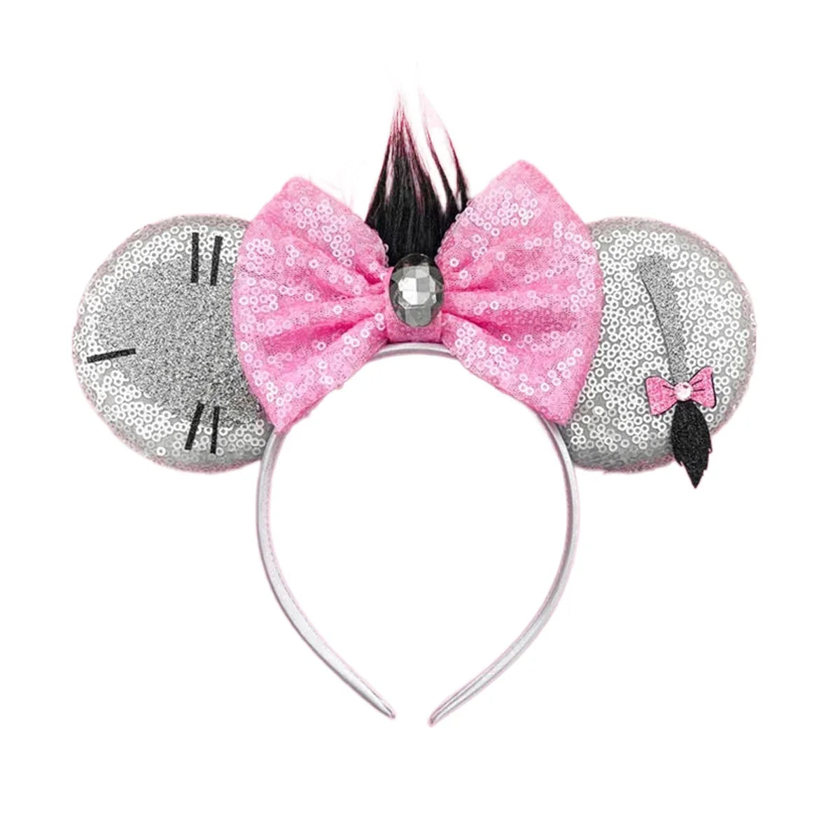 Mouse Ears Headband Cartoon Sequin Bows Headband Birthday Party Christmas Halloween Princess Cosplay Costume For Women Adult