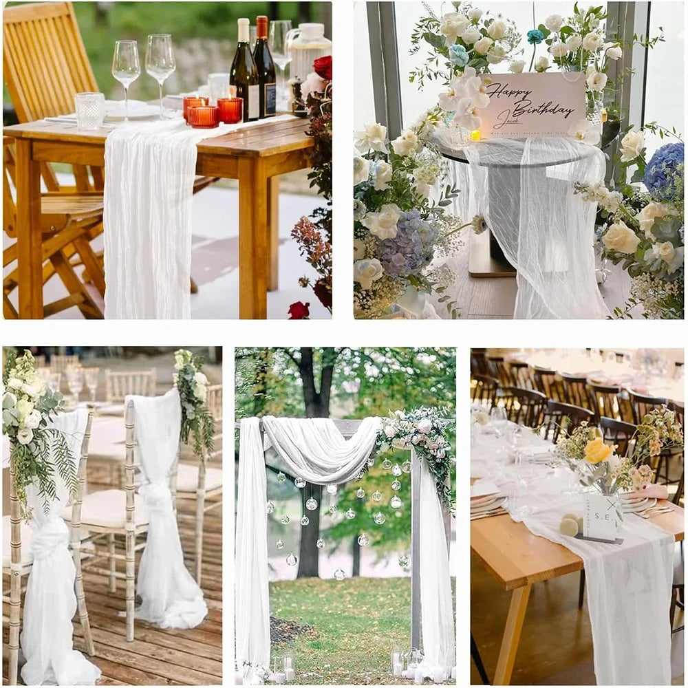 Burgundy Table Runner Cheesecloth Gauze Rustic Boho Cheese Cloth Table Runner Wedding Bridal Shower Birthday Party Decorations