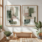2pcs/set Japanese Retro Wabi Sabi Mountains Abstract Canvas Print Poster Modern Minimalist Art Print Home Decor Wall Art Poster