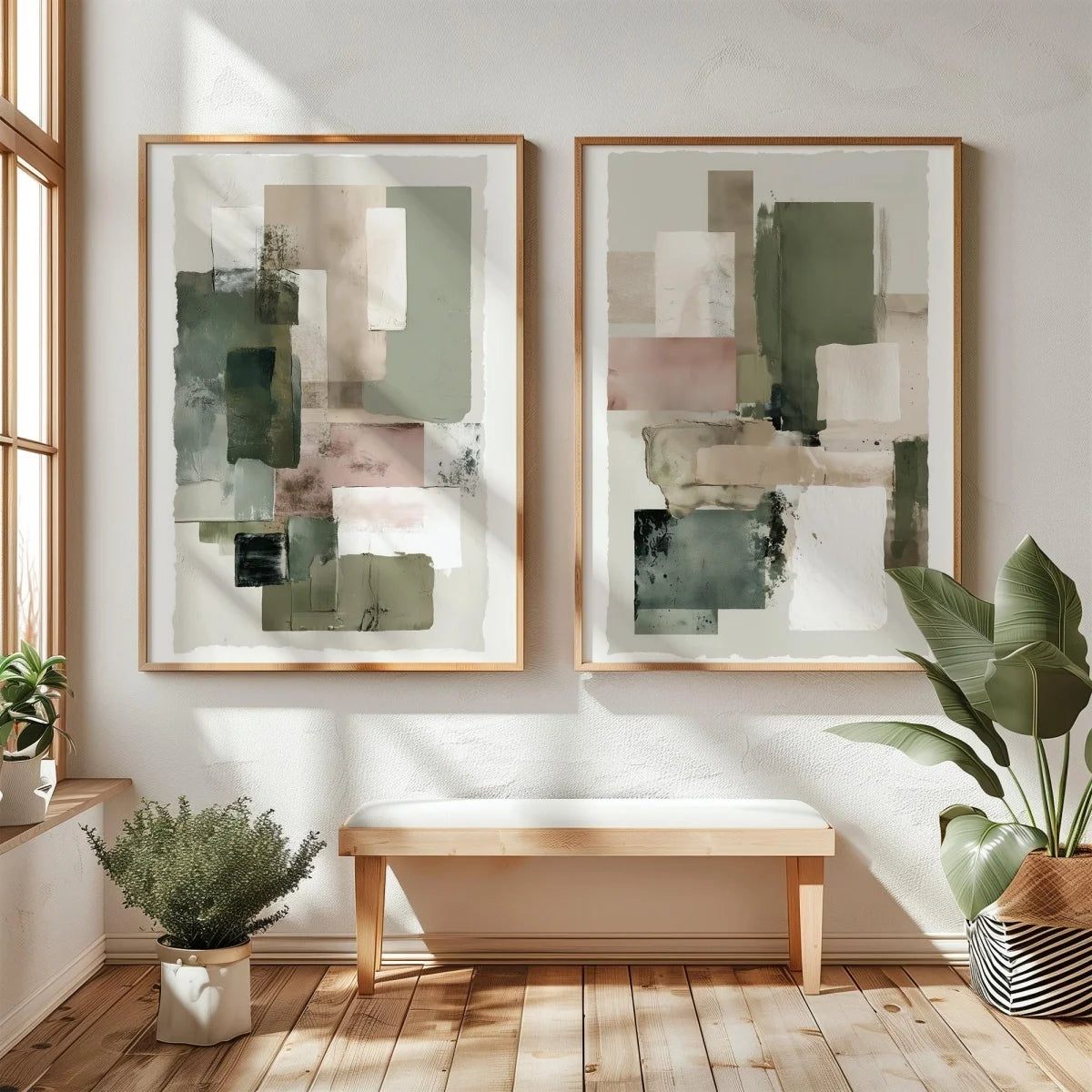 2pcs/set Japanese Retro Wabi Sabi Mountains Abstract Canvas Print Poster Modern Minimalist Art Print Home Decor Wall Art Poster