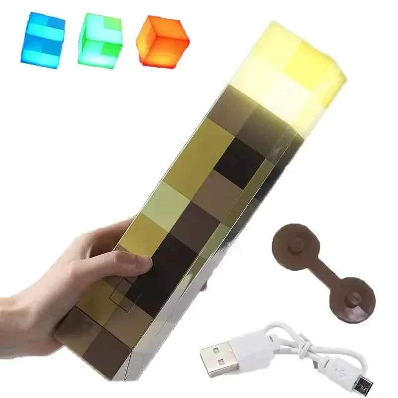 11.5 Inch Brownstone Torch Led Night Lights USB Rechargeable Table Light Game Room Decoration Lamp Kids Birthday Gifts Toy Lamps