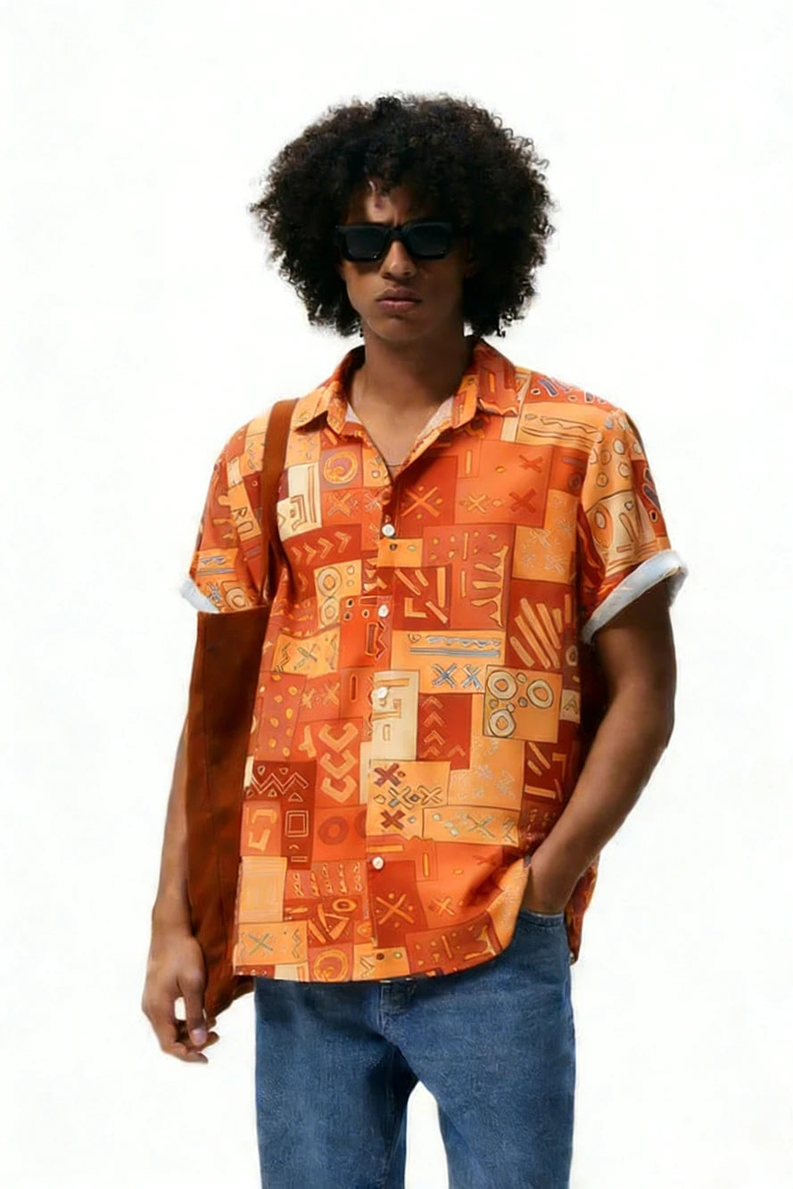 Men's Fashion Street Short-Sleeve Shirt High-Definition Pattern 3D Printed Shirt Hawaiian Outdoor Party Social Men's Clothing