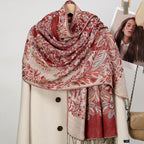 Ethnic Paisley Embroidery Viscose Hijab Retro Cashew Cotton Muslim Women Scarf Wraps Ladies Elegant Shawls Turban Headscarf