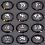 12 Zodiac Sign Bracelet Homme Constellation Bracelet for Men Aries Virgo Leo Libra Charm Bangle Women Friendship Jewelry on Hand