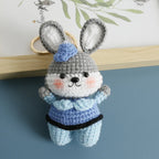 Cute Rabbit Crochet Keychain Handmade Bunny Bag Charm