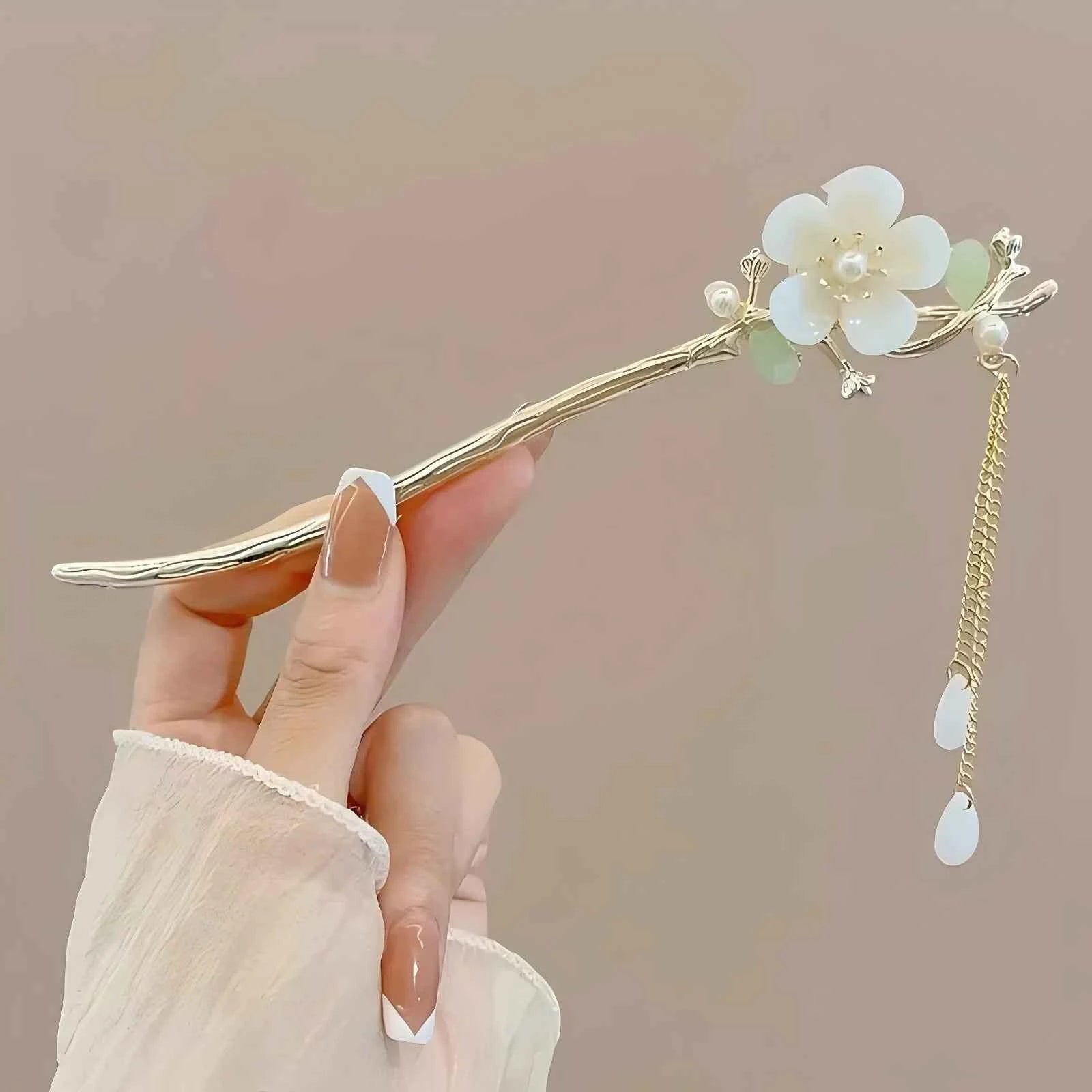 1/6pcs Elegant Chinese Style Tassel Hair Stick Traditional Floral Design Hairstyle Accessory Women Jewelry Hairpin Hairneedle