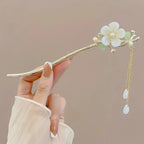 1/6pcs Elegant Chinese Style Tassel Hair Stick Traditional Floral Design Hairstyle Accessory Women Jewelry Hairpin Hairneedle