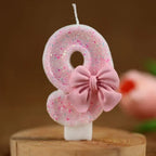 New Number Cake Candle Pink Glitter Birthday Candle 1 2 3 4 5 6 7 8 9 3D Number Candle Cake Topper Birthday Party Cake Decor
