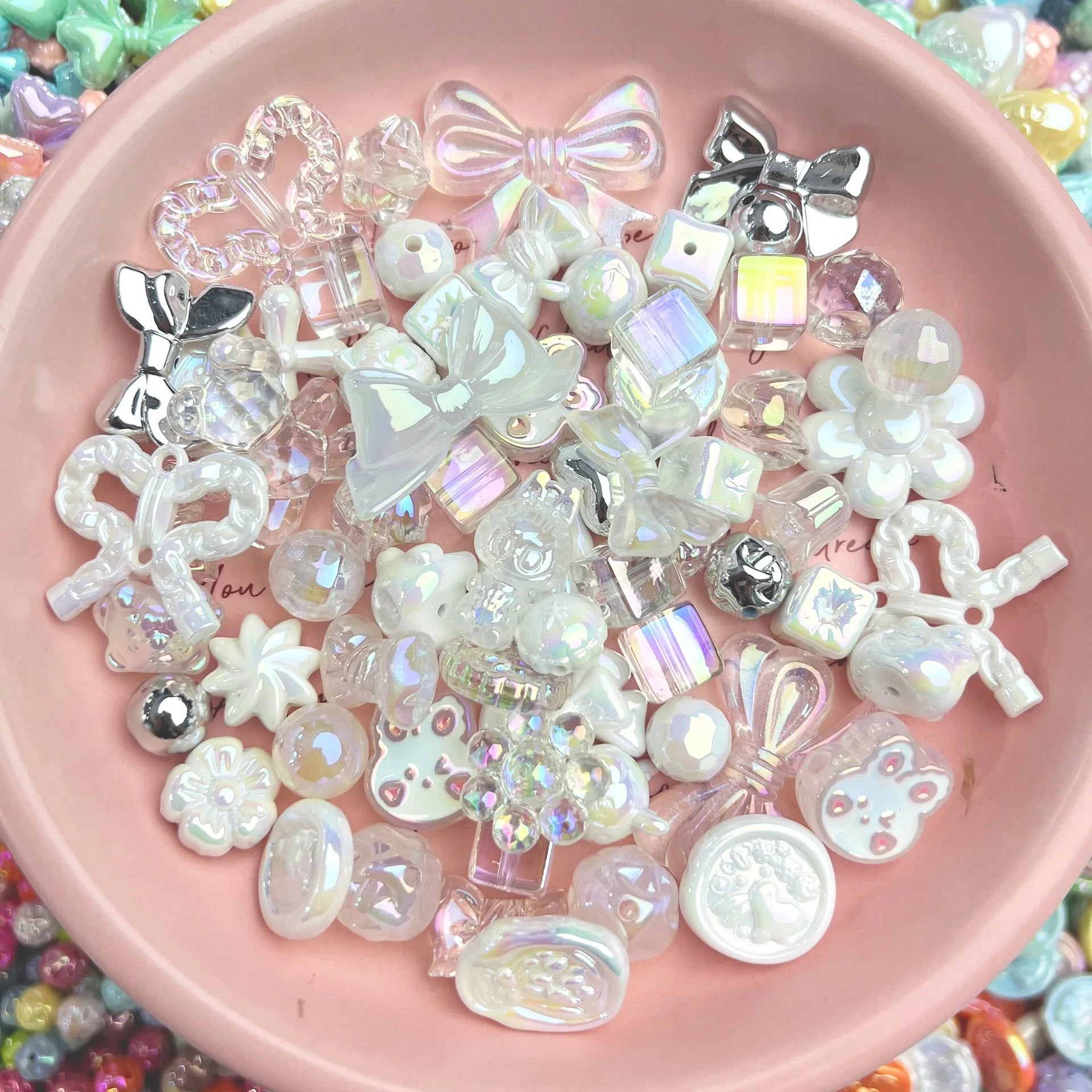 20g Y2K Acrylic Assorted Beads Flower Sweetheart Butterfly Candy Kawaii Aesthetic Beads for Bracelets DIY Jewelry Making Supply