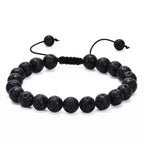 Multiple Style 8mm Natural Tiger Eyes Lava Rock Protection HANDMADE Bracelet Men's Gift