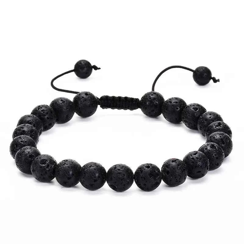 Multiple Style 8mm Natural Tiger Eyes Lava Rock Protection HANDMADE Bracelet Men's Gift