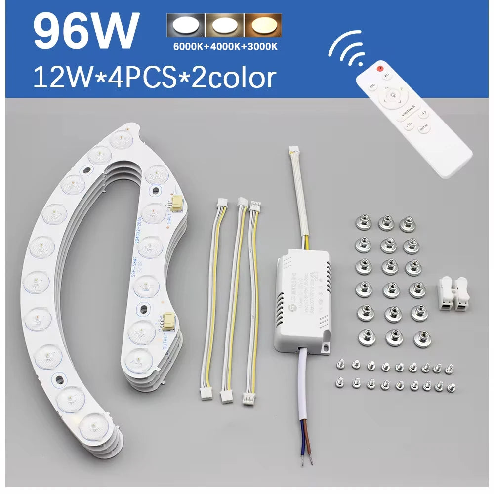 Led Module For Ceiling Lights Dimming 220V Replacement  Led Light Panel 72W 96W Energy Saving Module Lamp For Ceiling Fan Lamps