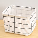 Random Cotton Hemp Storage Basket with Handheld Printed Tabletop, Miscellaneous Sorting Cabinet, Small Clothing, Fabric Storage