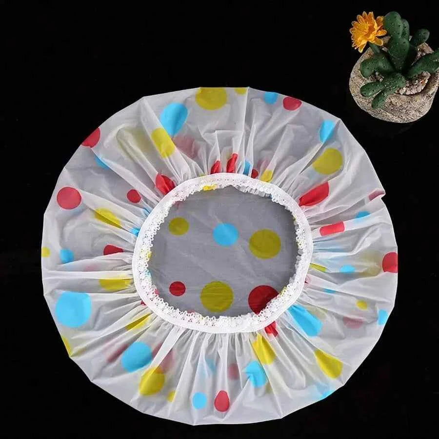 5pcs Waterproof Shower Cap WOMEN'S Household Bathing Anti-oil Smoke Hair Care Shower Cap Dry Hair Cap