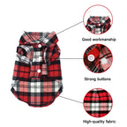 British Style Plaid Dog Shirt – Cotton Pet Clothes for Small Dogs & Cats