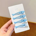 4pcs Simplicity Blue and Yellow Cute Fish Hairclip for Women Elegant Side Clip Fashion Girl Hairpin Hair Accessories