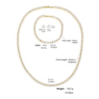 ZAKOL Gorgeous Buling AAA Clear Round Cubic Zirconia Wedding Bridal Necklace Earrings Party Jewelry Set for Women