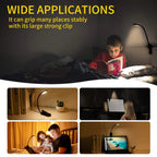 Book Light Mini 7 LED Reading Light Rechargeable 3-Level Warm Cool White Flexible Easy Clip Lamp Read Night Reading Lamp in Bed
