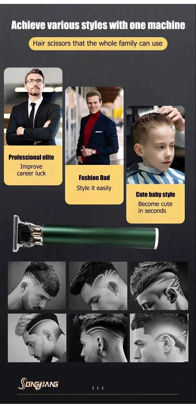 Electric Hair Cutting Machine Vintage T9 Clipper Hair Rechargeable Man Shaver Trimmer For Men's Barber Professional Hair Trimmer