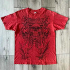2000s affliction T shirt Clothes Retro Punk Hip Hop Graphic Print Oversized T Shirt Mens new Round Neck Cotton Short Sleeve Tops
