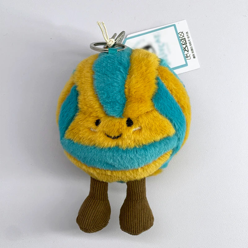 Golf Ball Plush Keychain, Grape Keychain, Jellyfish Plush toy, Hippopotamus, And Plush Elephant JC Bag Keychain