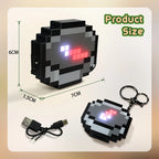 Rechargeable Mc Compass Pixel Wind Peripheral design Toy trinket Movable Compass Keychain Pendant Real-world Use Toys Fans Gifts