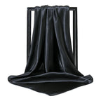Luxury Brand Silk Scarf Women Satin Solid color Hijab Scarves Muslim Pareo Bandana Female Shawl Wrap Headband Foulard 90*90cm