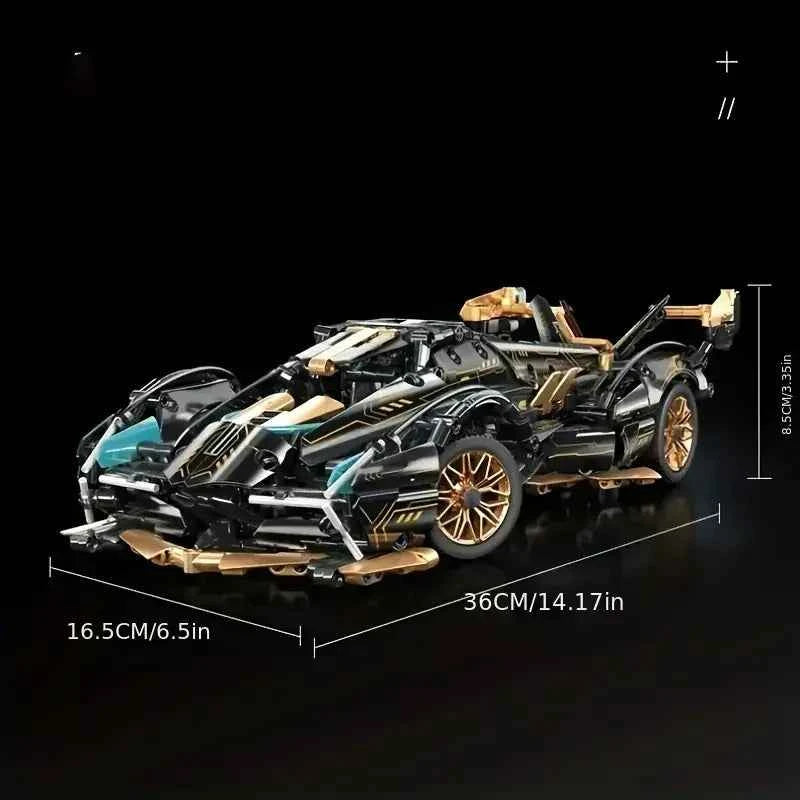 1690PCS Green Racing Car Building Blocks – DIY Model Kit