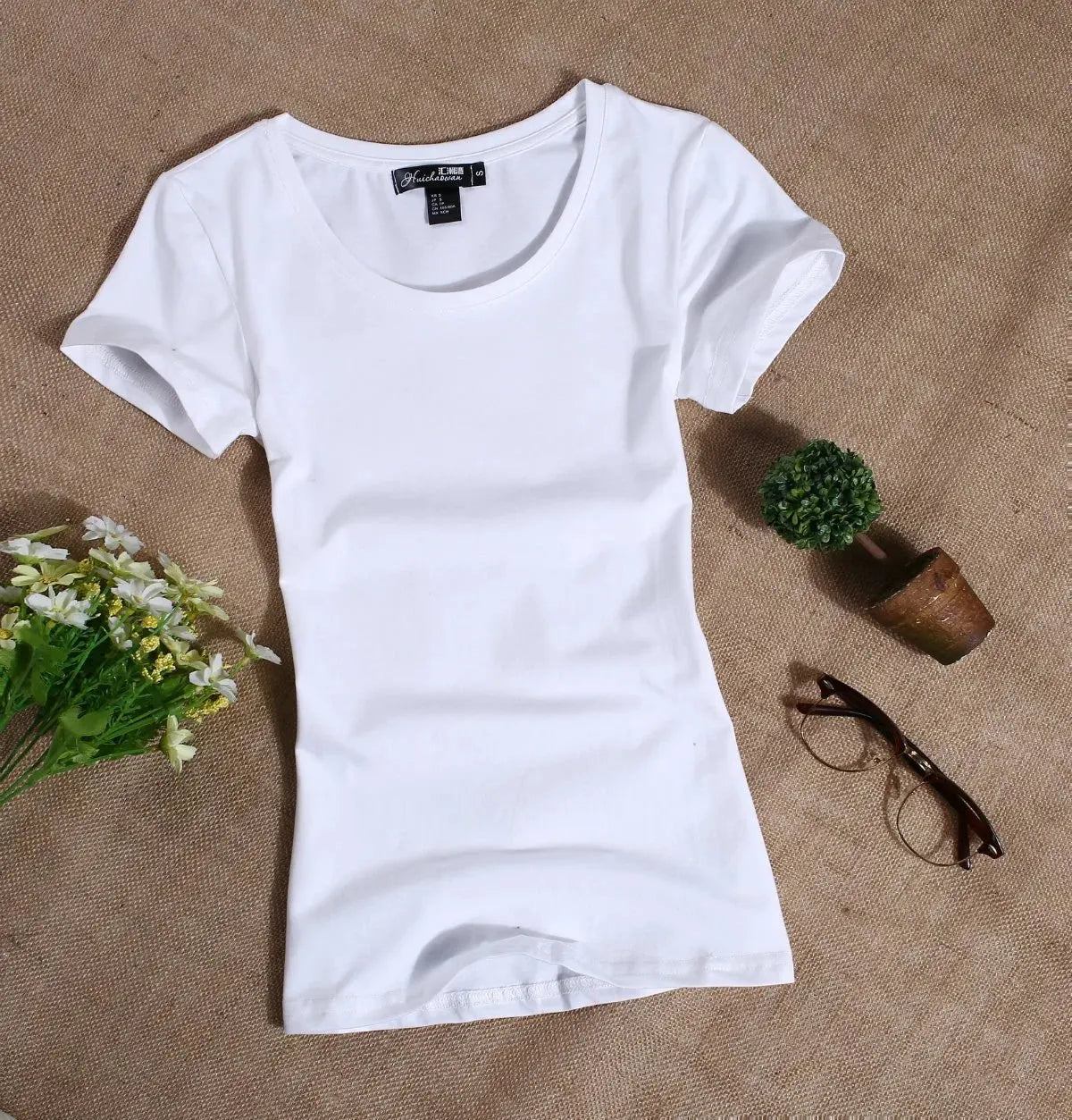 MRMT 2026 Women's T Shirt Casual Women Short Sleeved Slim Solid Color Simple Pure Tees Womens T-Shirt For Female Women T Shirts
