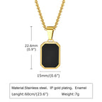 Trendy Pendant Necklaces for Men,Square Natural Stone Stainless Steel Necklaces,Hip Hop Healing Jewelry Gifts for Husband Dad