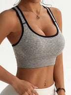 Women's Seamless Sports Bra Set, 3 Colors Racerback Workout Yoga Top with Back Cutout, Breathable Gym Fitness Crop Top