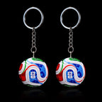 Mini 3D Soccer Ball Keychain Silicone elasticity Football Keyring Fashion Bag Backpack Charm Car Key Accessory For Sports Fans