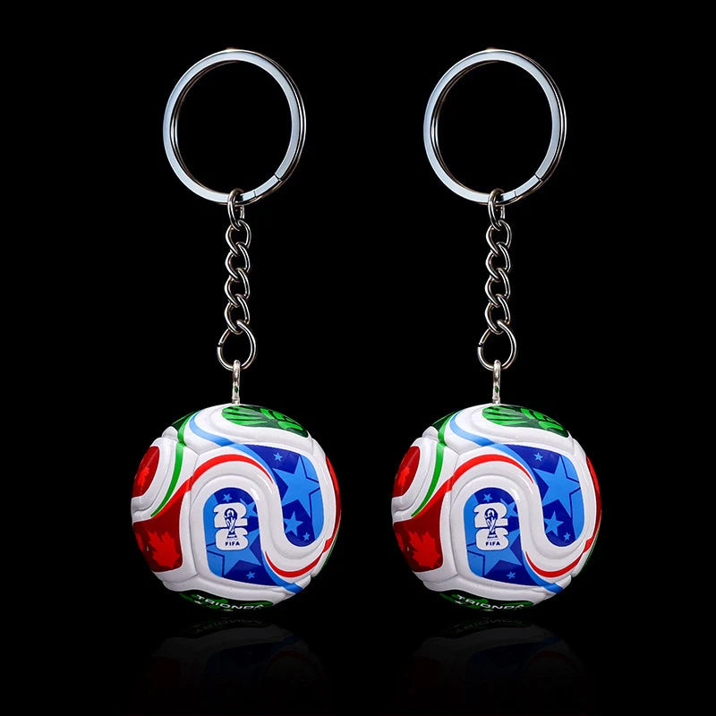 Mini 3D Soccer Ball Keychain Silicone elasticity Football Keyring Fashion Bag Backpack Charm Car Key Accessory For Sports Fans
