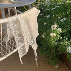French Chic Alice White Lace Triangle Hair Wrap Fashion Accessory ﻿