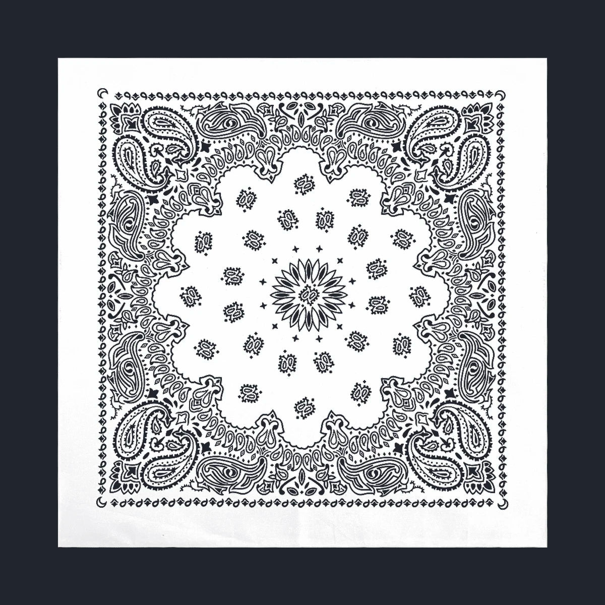 70CM Oversized Hip Hop Amoeba Cashew Cotton Square Bandana Scarf Headband Black Paisley Gifts For Men/Boys/Girls
