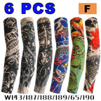 6 Pcs Tattoo Sleeves Sun Protection Men Women Summer Seamless Arm Cover Cool Outdoor Cycling Breathable Cycling Tattoo Sleeves