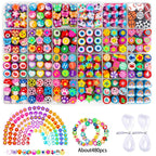 15-28Grids Polymer Clay Beads Set Letter Imitation Pearl Beads Kit Soft Pottery Beads Gift Box for DIY Craft Jewelry Making